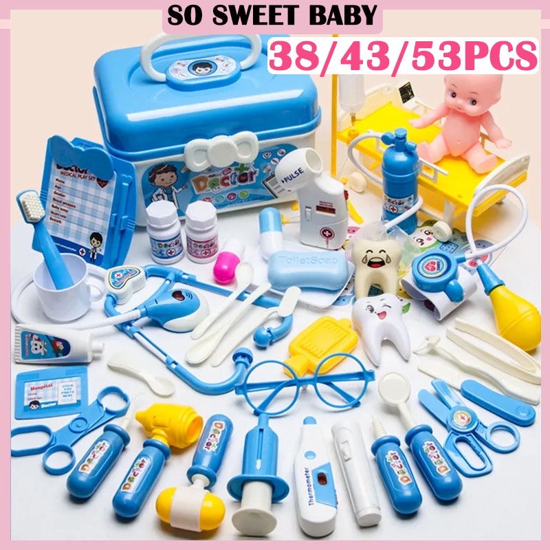 Doctor Toy Set Kids Medical Dentist Role Play Simulation Mainan Doctor Toy Doctor Pretend Play Set Children Dentist Tool