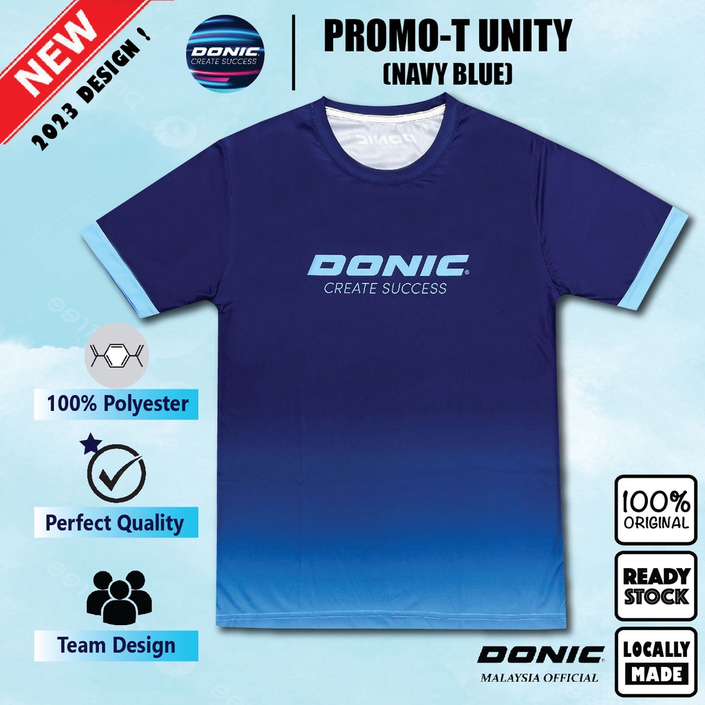 Donic Promo-T Unity (Navy Blue) Simplicity Trendy Design Table Tennis Textiles