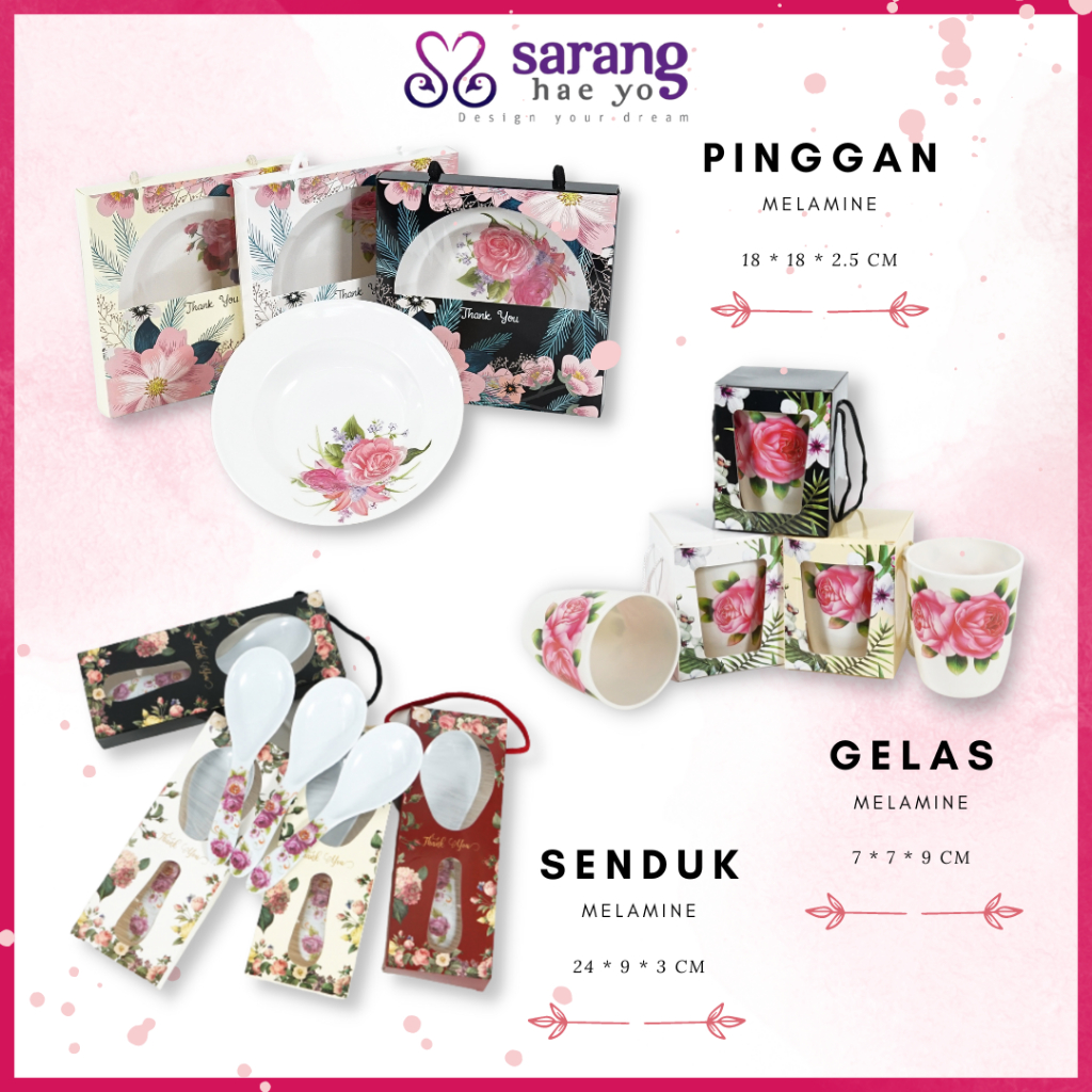 Door Gift Murah Vip Kahwin Tunang Pinggan Mangkuk Sup Senduk Nasi Melamine Cenderahati Doorgift Souvenir cawan Hadiah