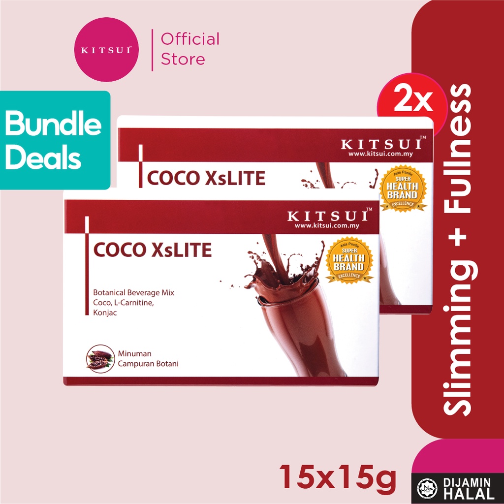 [Double Deals] 2x KITSUI COCO XsLITE (Chocolate Shake) *Produk Kurus, Berat Badan,Coco Fiber,Ubat Slim,Kurus