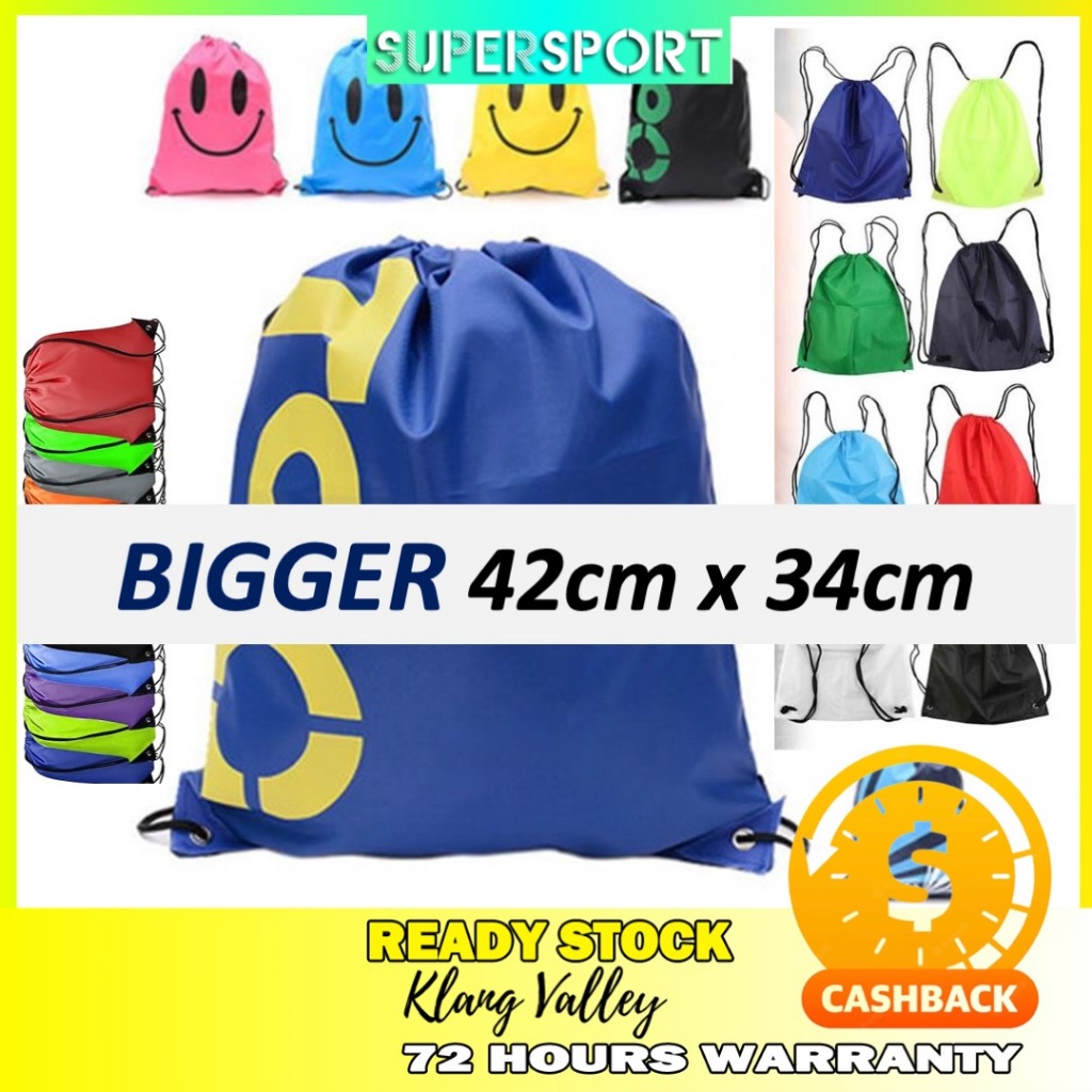 Double Layer Gymsack Bag Travel Large Drawstring Bag Polyester Sports Backpack Waterproof Bag Pack Tuition Bag Canvas