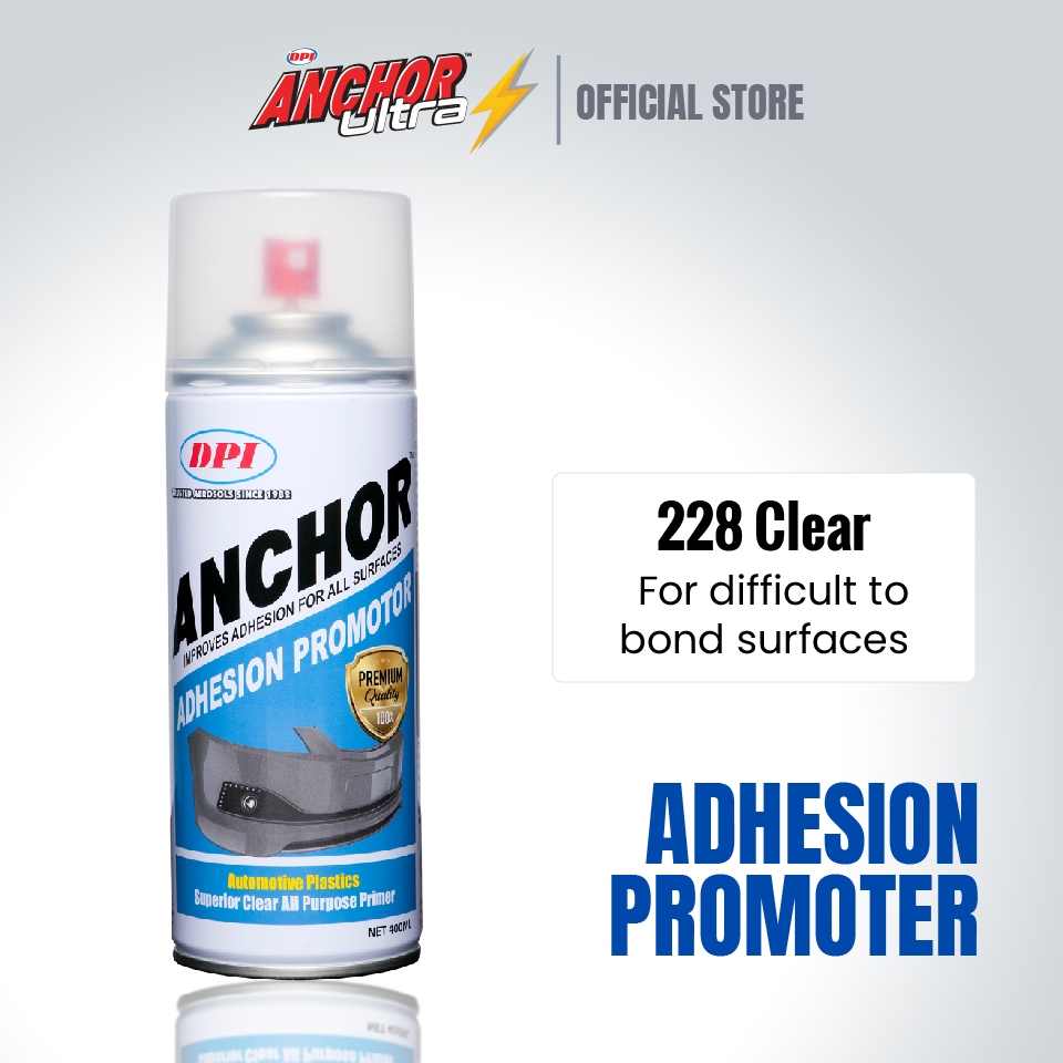 DPI Anchor Plastic Primer Adhesion Promoter No. 228 Clear * For Difficult Bond Surfaces 400ml Spray Paint / Cat Sembur