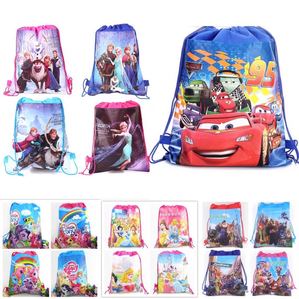 Drawstring Bag Backpack Cartoon Goodies Bag Loot Bag Birthday Gift Kids Bag Travel Shoulder Bags Beg Galas