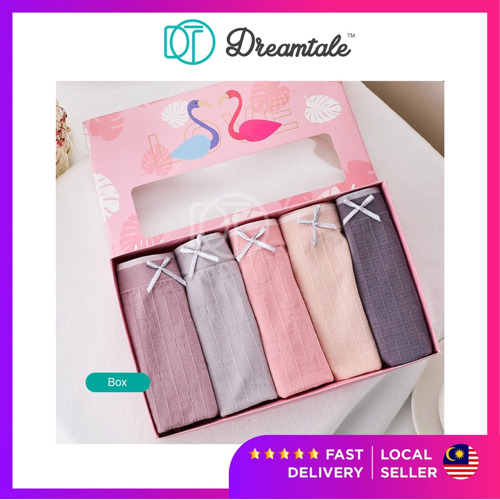 Dreamtale Women Underwear Flamingo Box Panties 5Pcs Panties Set Spandex Cotton Ladies Panties Seluar Dalam Wanita WCO192