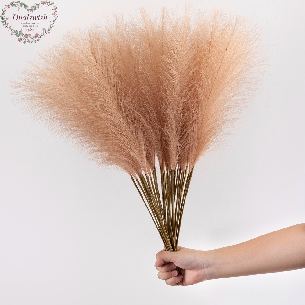 Dualswish Artificial Pampas Grass Fake Reed Plants Bouquet Wedding Home Living Room DIY Vase Decoration Tail Grass