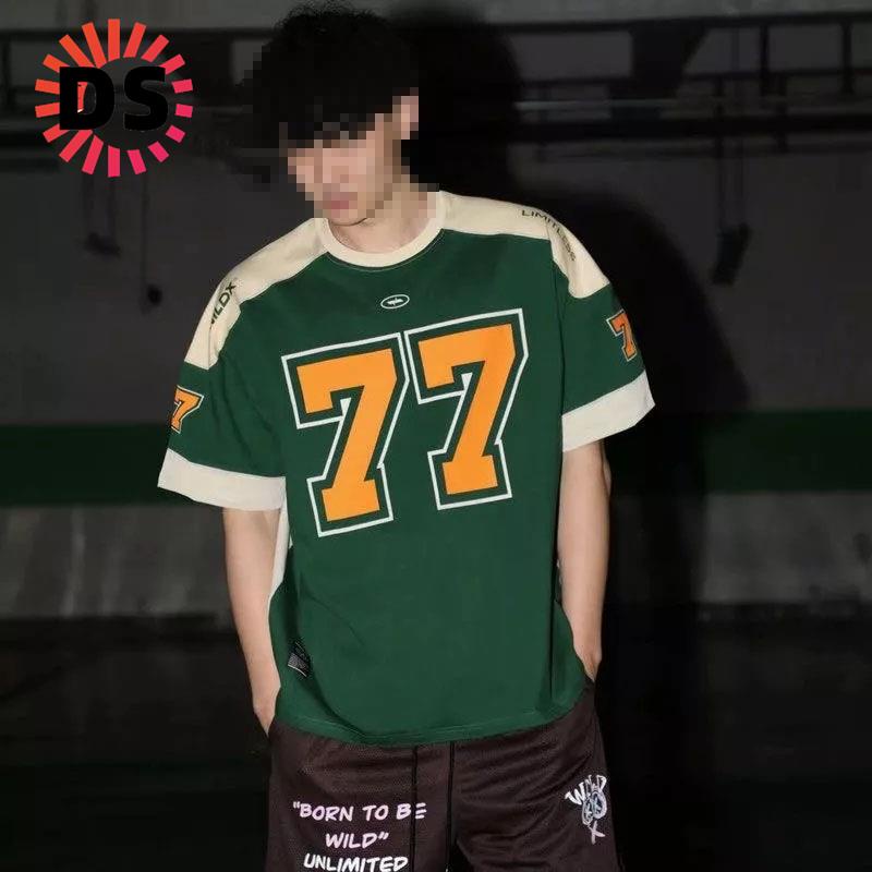 【duisui2】 Classic Sports T-shirt 77 Rugby Basketball, Hip Hop Jersey Men's and Women's T-shirts, Hip Hop Street Europe and America 2024