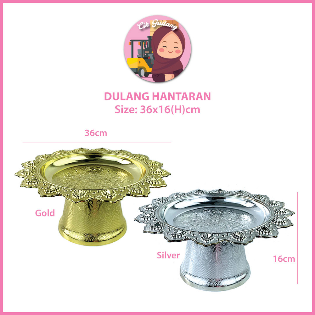 DULANG HANTARAN Perkahwinan | Dulang Thai Style Gift Tray / Dulang Stand Wedding Souvenir Decor Gold Silver