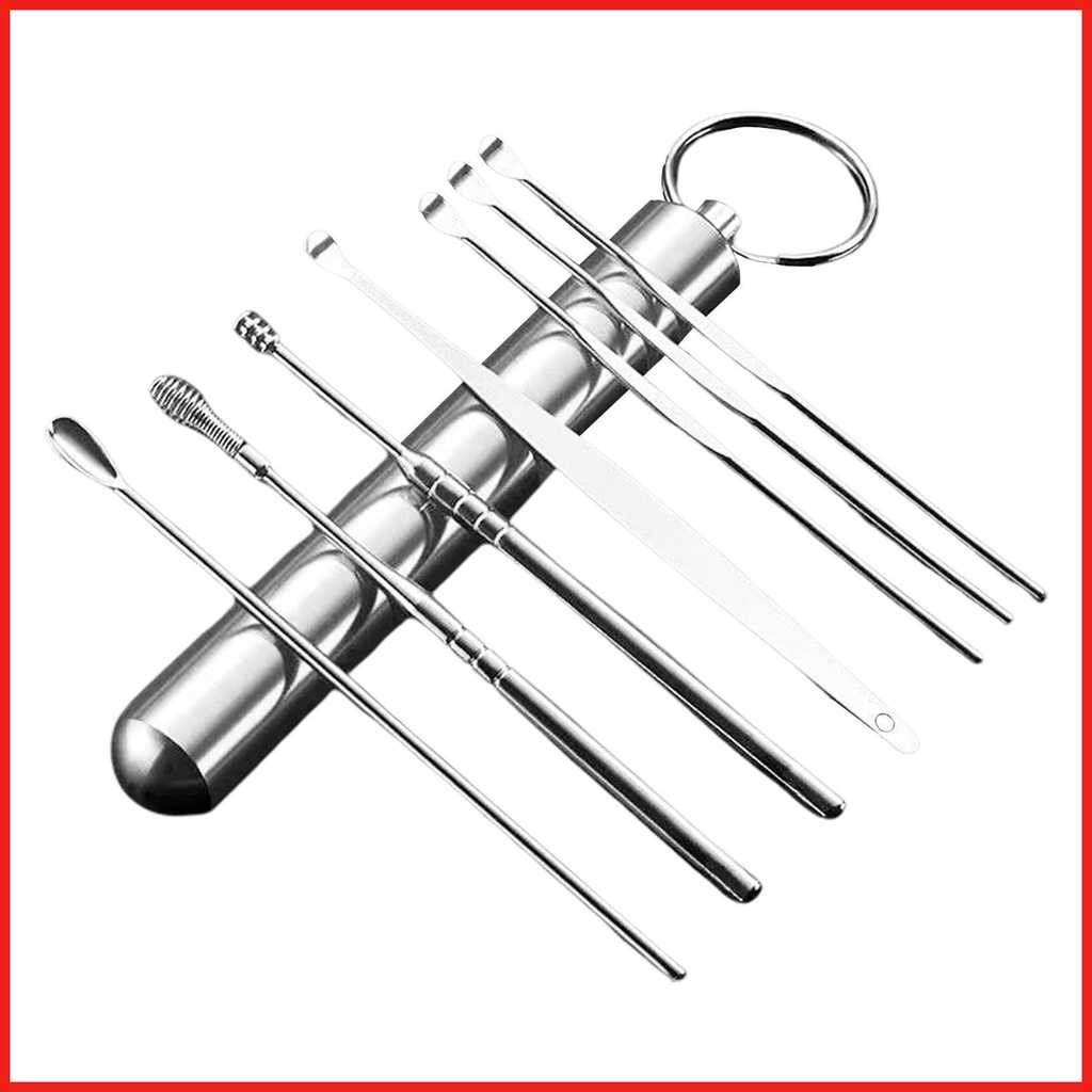 Earwax Removal Kit 6pcs Earwax Removal Clean Gadget Ear Pick Earwax Removal Kit Ear Cleansing Tool Set Ear Curette iadmy