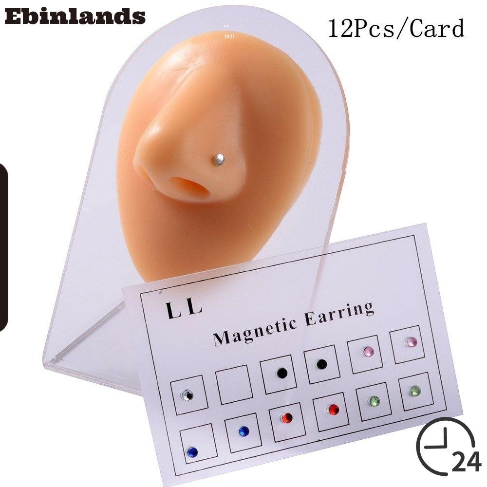 EBINLANDS Fashion Magnet Earring Non Pierced Ear Tragus Cartilage Stud Lip Labret Stud Fake Piercings New Magnetic Jewelry Nose Ring