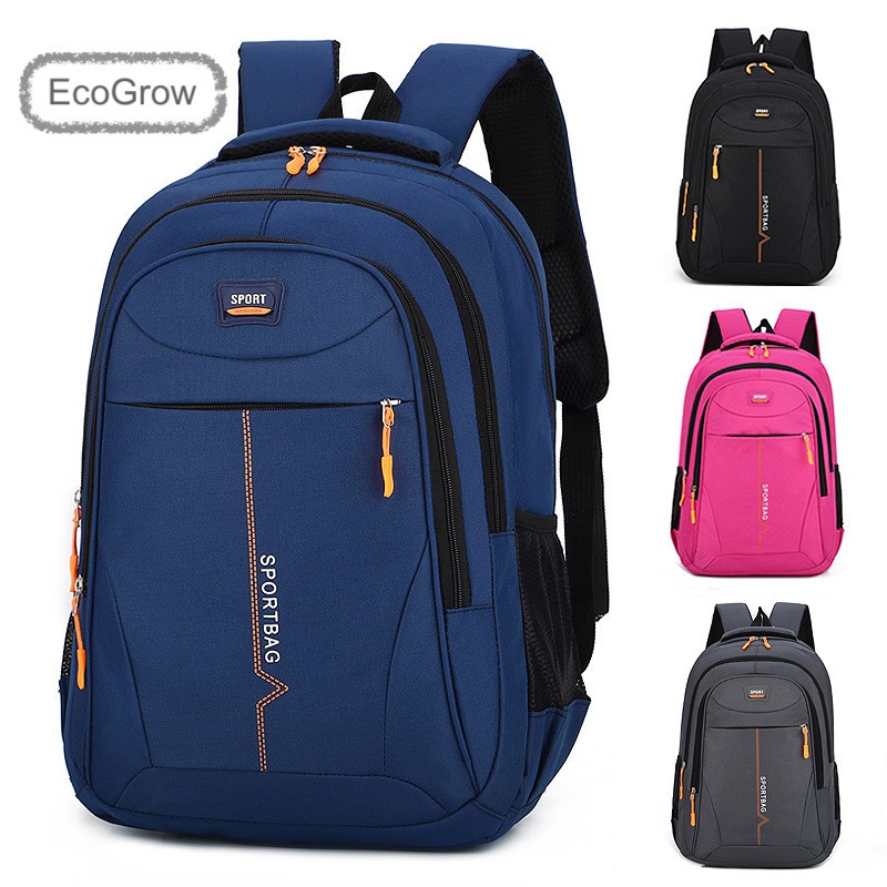 [ECOGROW] READY STOCK School bag Backpack Primary Secondary Student Bag Beg Sekolah Banyak Zip (Blue/Black/Grey/Pink)