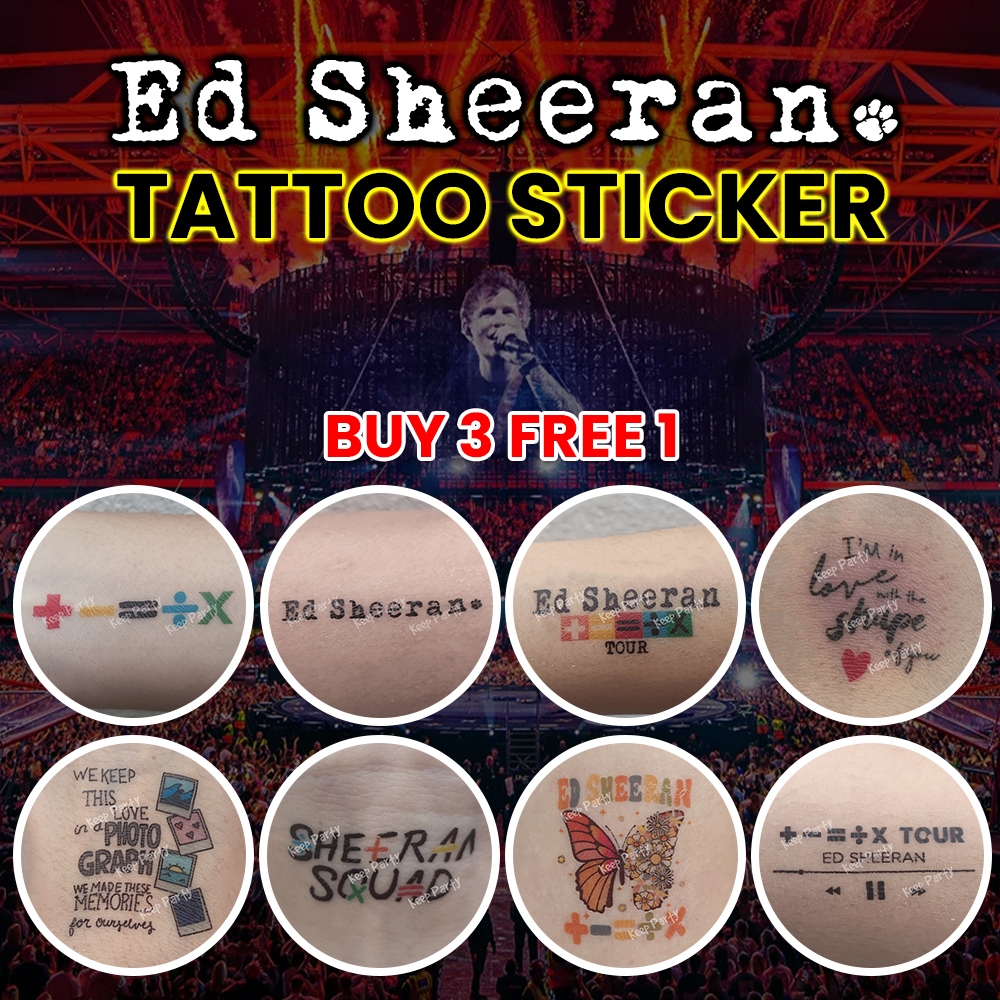 Ed Sheeran Concert Tattoo Sticker + - = x ÷ World Tour【BUY 3 Free 1】