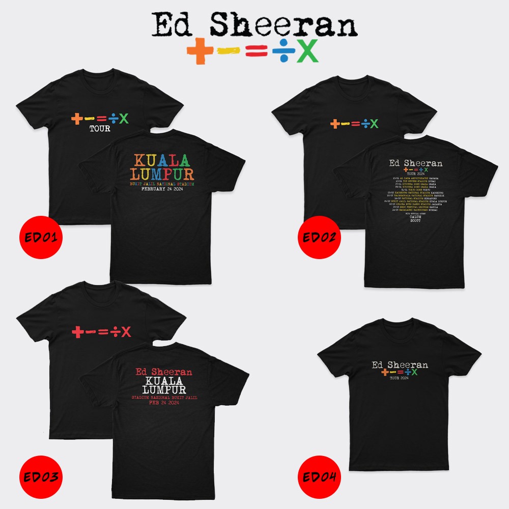 Ed sheeran Merchandise Tour 2024 T-Shirt 100% cotton Premium Quality 200gsm