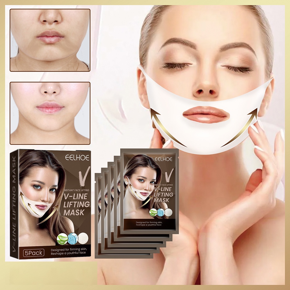 EELHOE 瘦脸贴 Thin Face Sticker High Demand Double Chin Reducer Neck Mask Facial Contouring Youthful Face Lift Without Surgery Rejuvenating Fast-acting Slimming Mask Face Lift Skin Tightening Firming [ELLE2018]