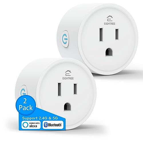 EIGHTREE Amazon Smart Plug Bluetooth Mesh, One Command Alexa Direct Connection, Alexa Smart Plugs That Work with Alexa, Voice Control, Remote Control, Outlet Timer, 10A Smart Outlet 2023 Upgraded