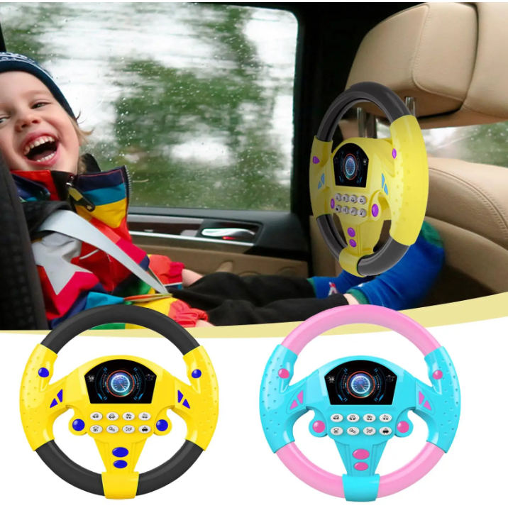 Electric Simulated Car Driving Steering Wheel Kids Interactive Toy With Toy Light Car Toy Driving Sound Baby Education