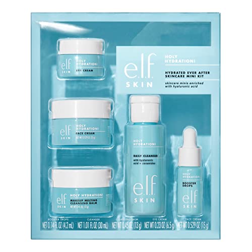 e.l.f.SKIN Hydrated Ever After Skincare Mini Kit, Cleanser, Makeup Remover, Moisturizer & Eye Cream For Hydrating Skin, TSA-friendly Sizes