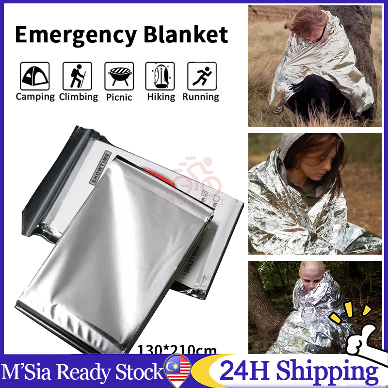 Emergency Blanket Thermal Blanket Tebal Outdoor Safety Keep Warm Camping First Aid Outdoor Aluminium Reflective Blanket