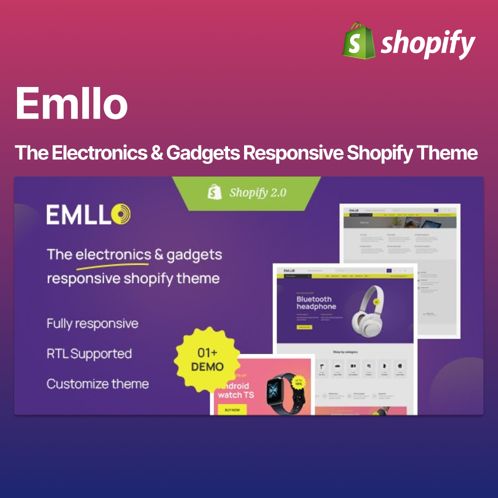 Emllo - The Electronics & Gadgets Responsive Shopify Theme (Themeforest Best Seller) (Premium Shopify Theme)