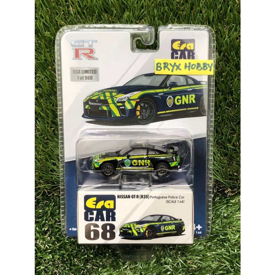 Era Car Mijo Exclusives Nissan GT-R (R35) Portuguese Police With Figure #NS21GTR68 Black (1:64)