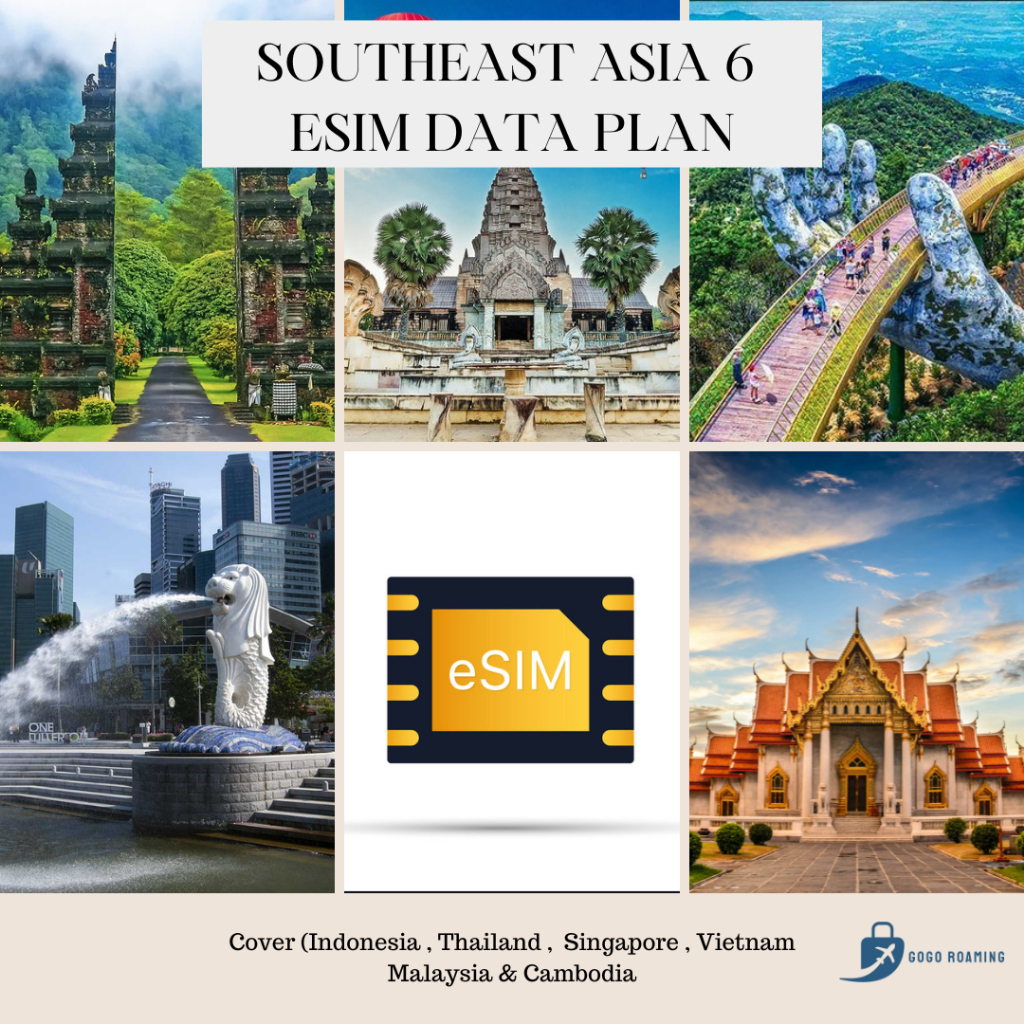 【eSim】【Indonesia】【Singapore】【Thailand】【Vietnam】Southeast Asia 6 Countries Unlimited Data 4G eSim Plan
