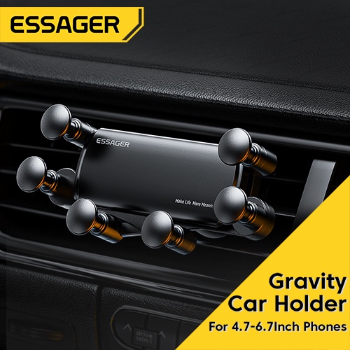 Essager Car Phone Holder for Car Air Vent Mount Cell Phone Support For 4.7-6.7 Inch for Samsung iP Metal Gravity Holdercar phone holder