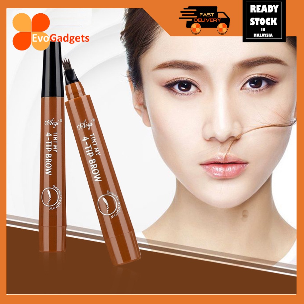 EvoGadgets – Effective Eyebrow Pencil with 4 head bifurcation /4 fork tips / Waterproof Eyebrows pencils