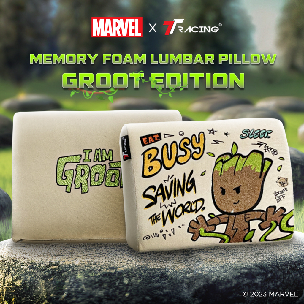 Exclusive Marvel x TTRacing L Size Lumbar Pillow - Groot Edition