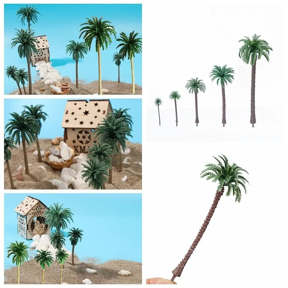 ☆Exquisite Scenery model DIY Decor Sand Table Coconut Palm Tree Plant Pots model Plastic Bonsai ☯1