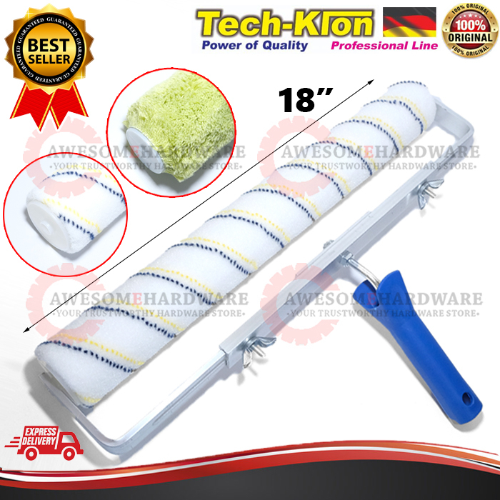 (EXTRA BIG) TECH KLON ALUMINIUM 18" PAINT ROLLER SET GIANT ROLLER CAT BESAR PAINTING BRUSH FOR EPOXY FLOOR COATING