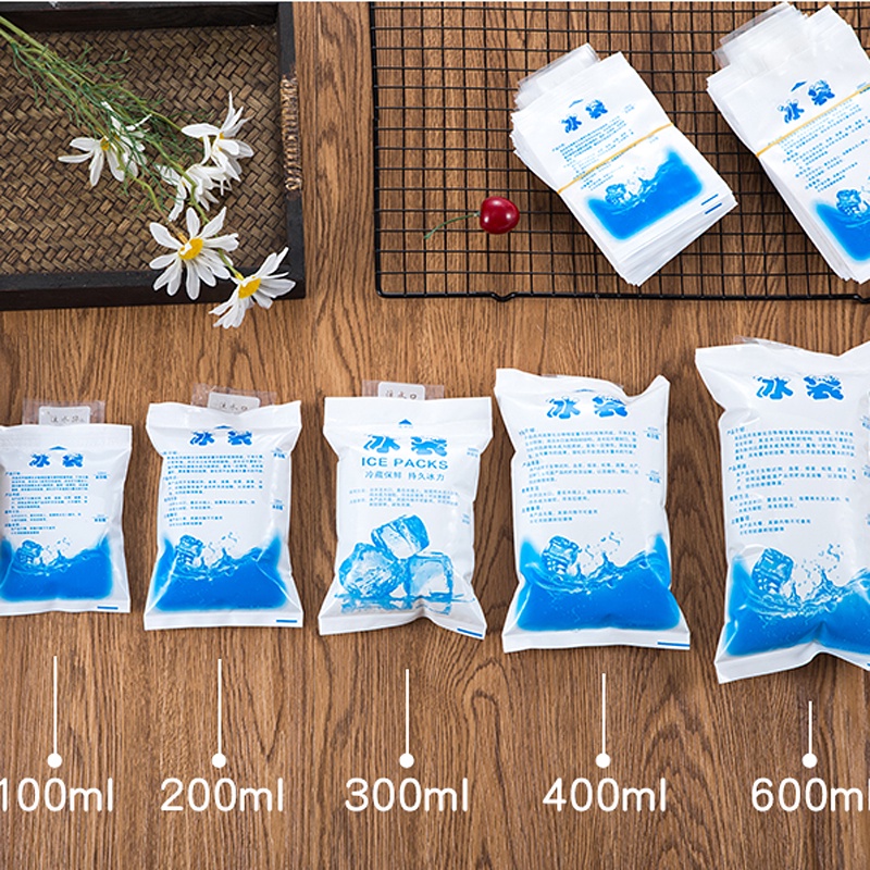 Extra Thick 5 Size Reusable Ice Bag Pack Water Injection Cooler Frozen Food Seafood Storage Air Batu Sejuk Beg Ais 冰袋