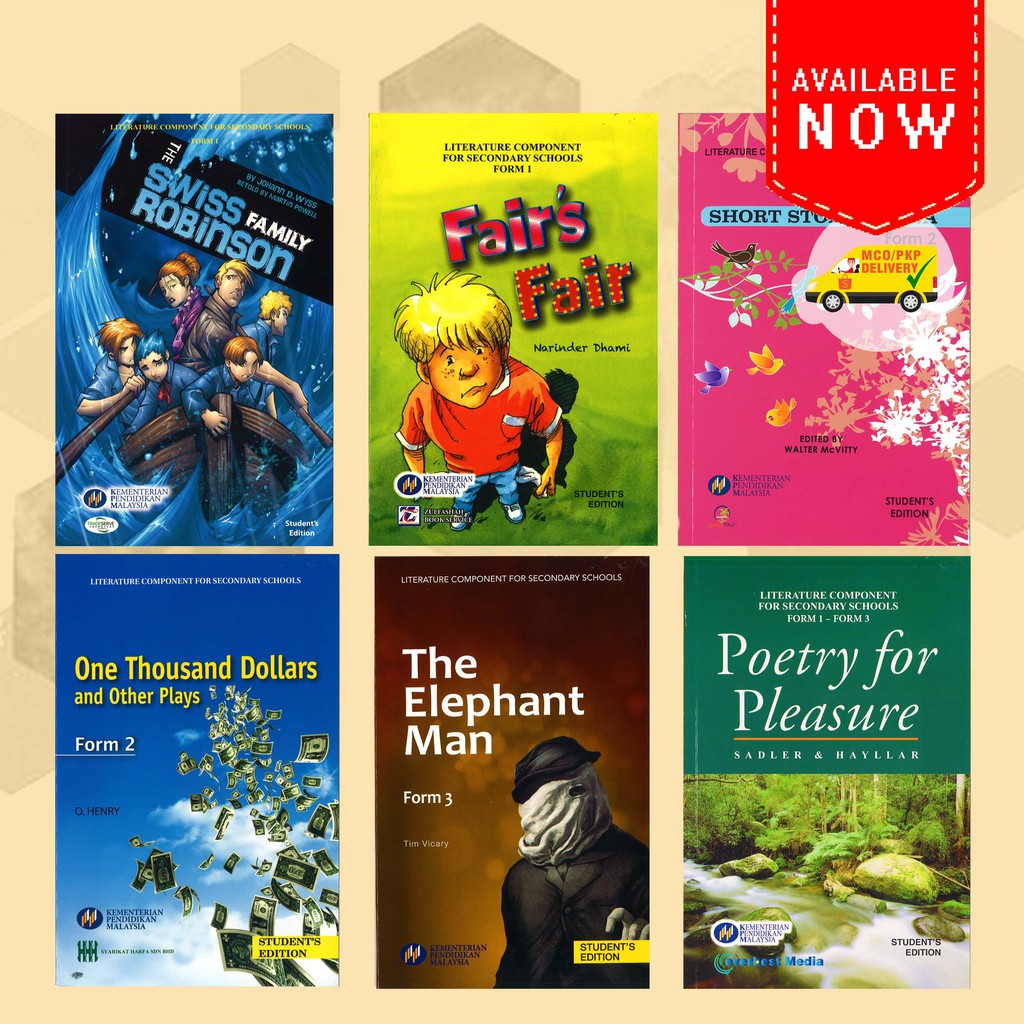 (EZE) BUKU SEKOLAH ENGLISH LITERATURE FOR FORM 1,2 & 3 (KSSM) : FAIR'S FAIR | ONE THOUSAND DOLLARS | POETRY FOR PLEASURE