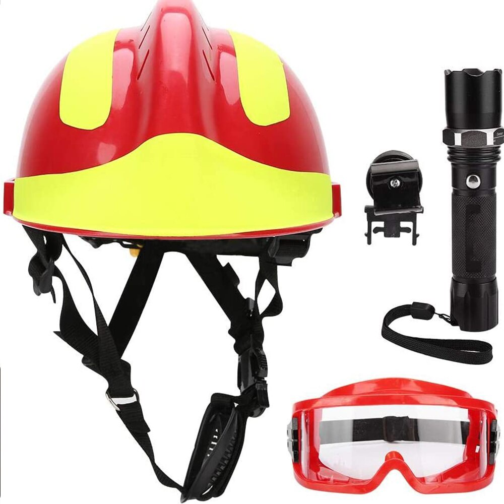 F2 Emergency Rescue Helmet Firefighter Safety Helmets Workplace Fire Protection Hard Hat Accessories Safety Construction Helmet MSA Safety Helmet with Lamp for Rescue and Firefighter Operations, Operasi and Penyelamat Helmet