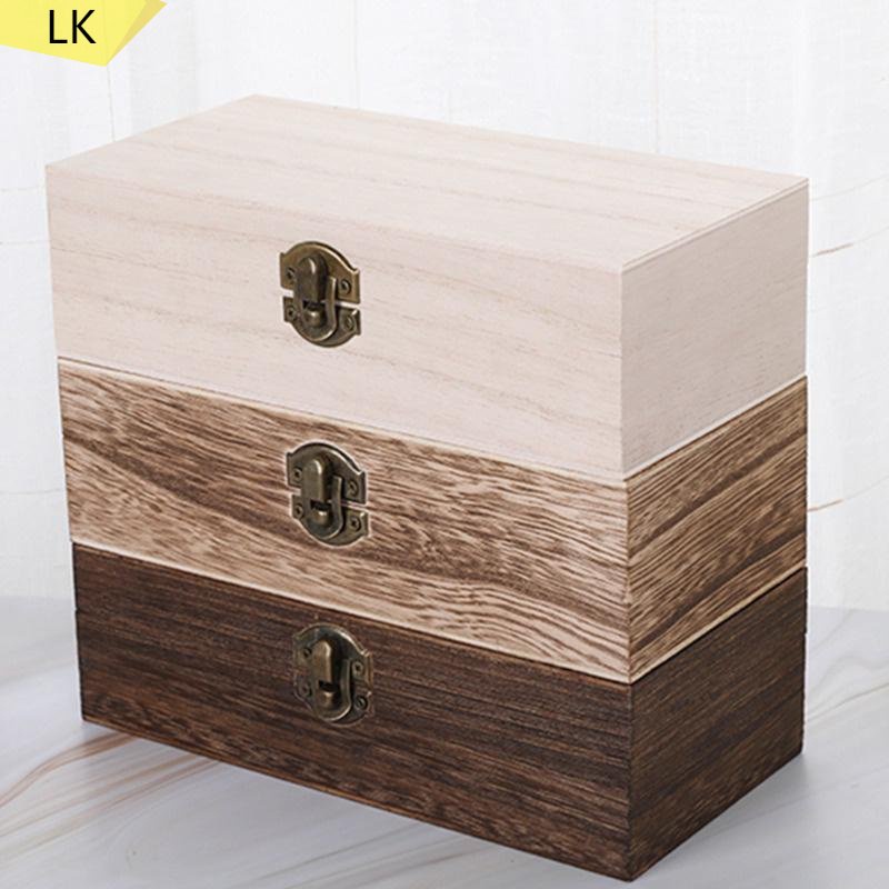 [Fairytale town]Vintage Large Capacity Wooden Jewelry Storage Box Decorative Treasure Necklace Earring Ring Storage Box Women Gifts