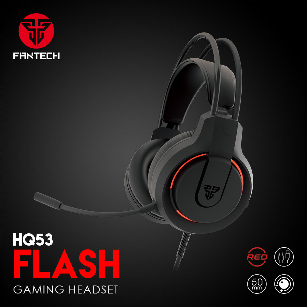 FANTECH HQ52S / HQ53 Flash Headset / Headphone with LED MOBILE / PC / LAPTOP / PS4 / NINENTO / Online Class