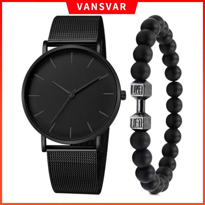 Fashion Men's Watch Ultra-thin Stainless Steel & Nylon & Leather Band Quartz Watches