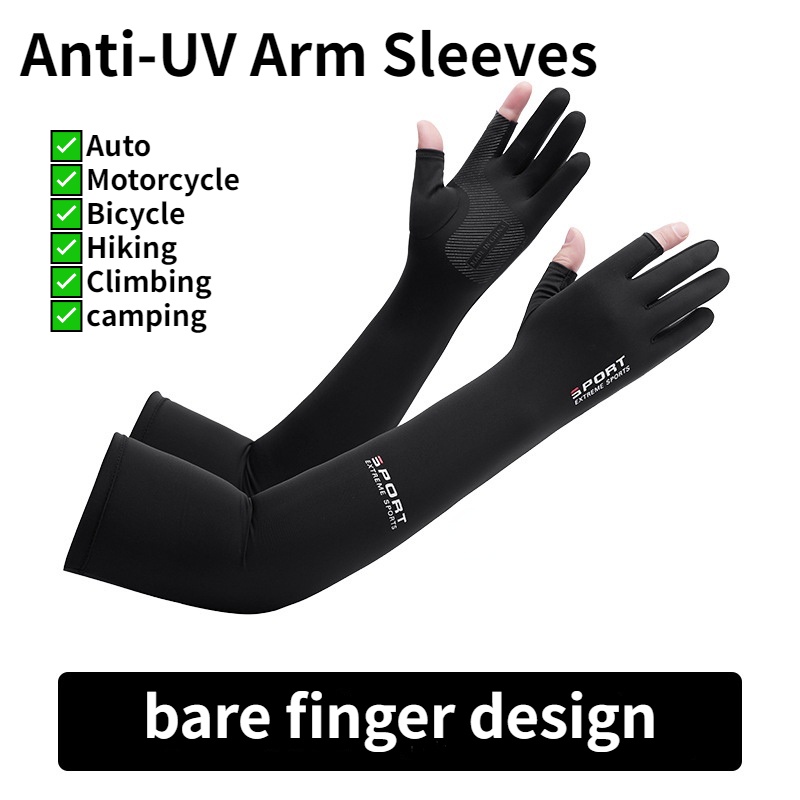 【Fast Delivery】Motorcycle Arm Sleeves Anti-UV Rider Long Handsock Gloves Bicycle Men Sarung Tangan Mancing Driving Glove