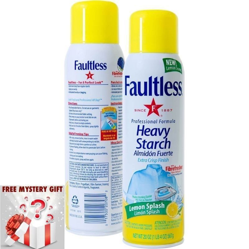 Faultless Ironing Heavy Starch Spray Lemon Scent Easy On Iron Starch Spray From USA + Free Mystery Gift