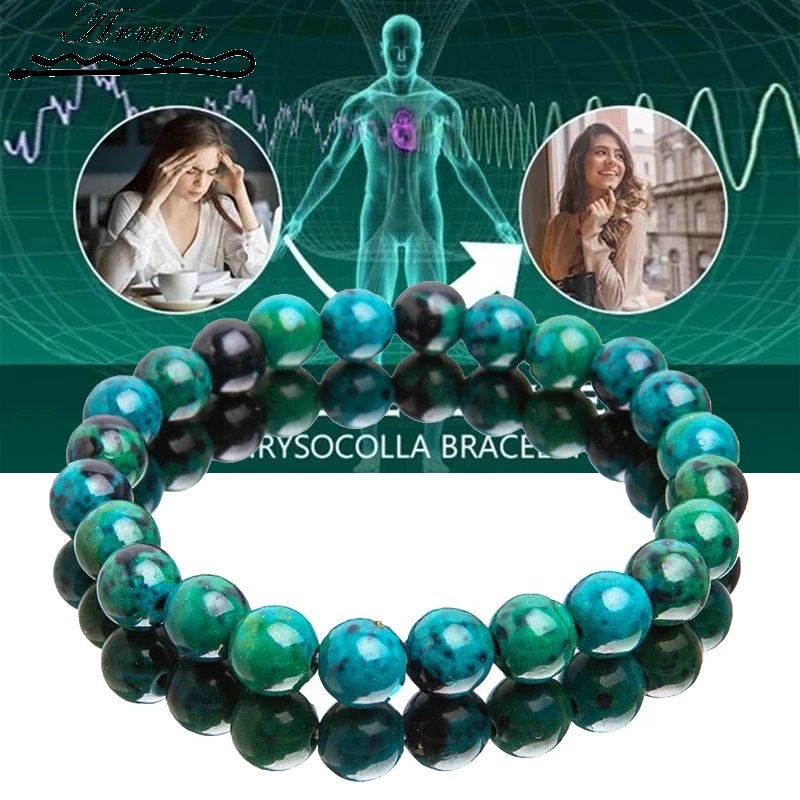 [Featured] Women & Men Natural Malachite Diabetes Relief Beads Bracelet / Stress Relief Healing Chakra Yoga Bracelet / Handcrafted Wealth and Good Luck Bracelet Adjustable Stretch Bracelet / Unisex Lucky Bracelets / Gifts Jewellery Accessories