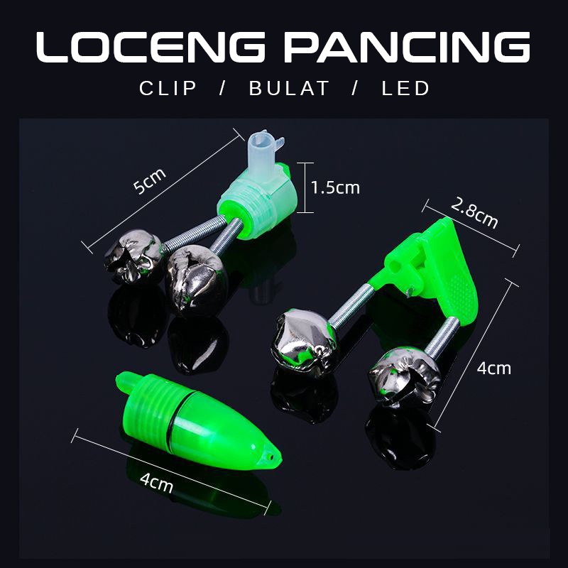 Fishing Alarm Bell LED Lampu Loceng Mancing Pantai Night Fishing Mancing Kolam Rod Tip Bell Alert