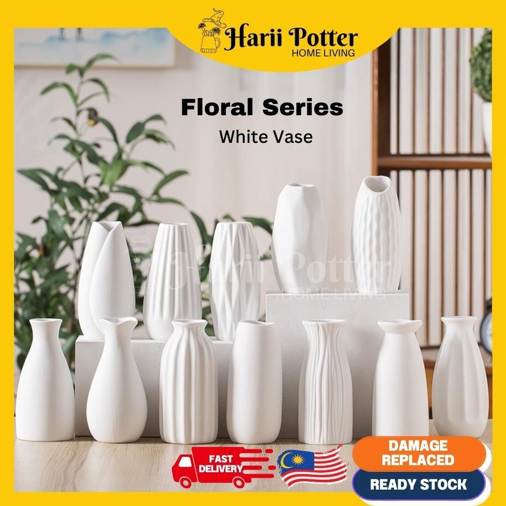 Floral Series Ceramic Vase Home Decor Nordic Decor Aesthetic Vase Flower Vase 高品质陶瓷花瓶 Pasu Seramik Ruang Tamu