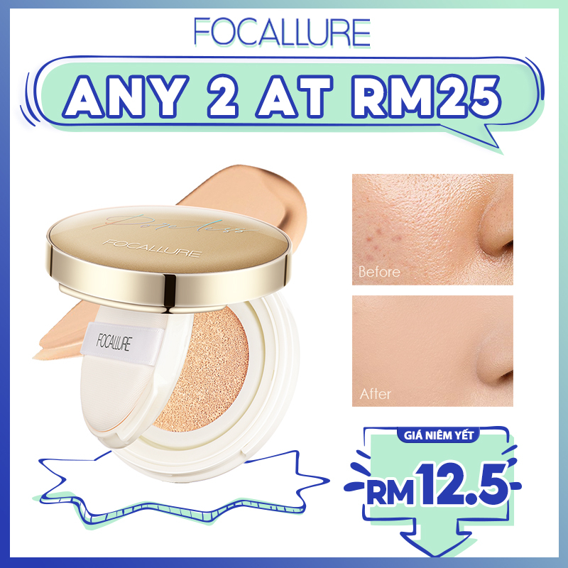 Focallure #GoldenAge Poreless BB Cushion---Medium To Full Coverage Waterproof Long-Lasting Matte Effect Soft Smooth