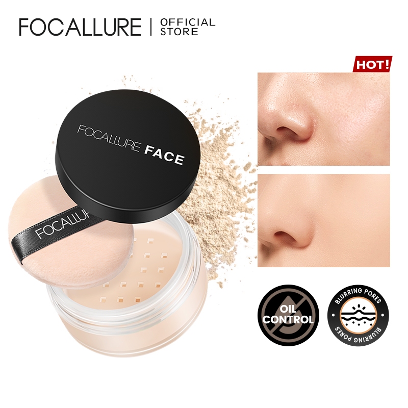 Focallure Matte Oil Control Loose Setting Powder Waterproof Weightless Soft-velvet Blurring With Cosmetic Puff Beauty Makeup Powder 7g