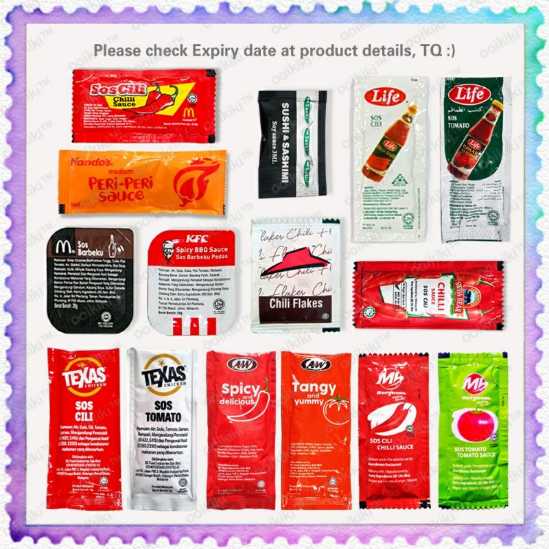 [FREE EXTRA] Chilli Sauce BBQ Ketchup Sachet Sos Cili Barbeku small pack Kimball Life McDonalds Chili Tomato Sauce McD