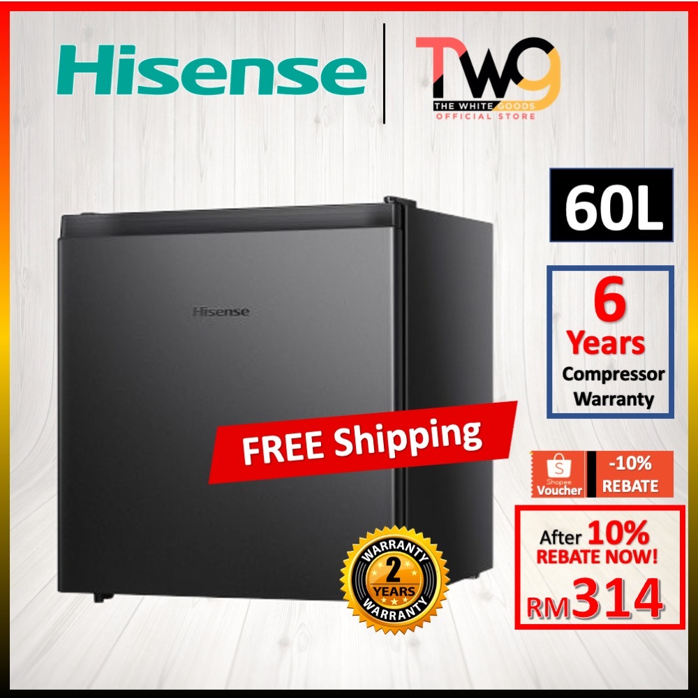 [FREE SHIPPING] Hisense RR60D4ABN Mini Bar Fridge 60L Refrigerator Peti Sejuk 冰箱 小冰箱