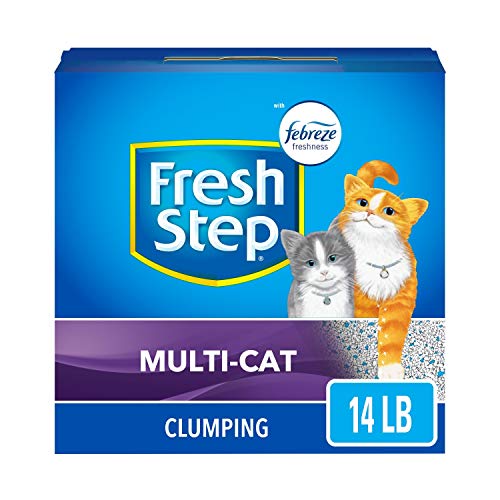 Fresh Step Clumping Cat Litter with Febreze, 14 lbs, Multi-Cat Odor Control