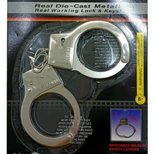 Funny Prank Police Role Cosplay Tools Kids Toys Metal Handcuffs with Keys