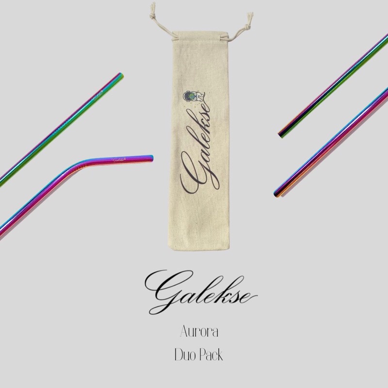 Galekse Duo Straw Pack - High Quality Drinking Straw, eco-friendly and sustainable