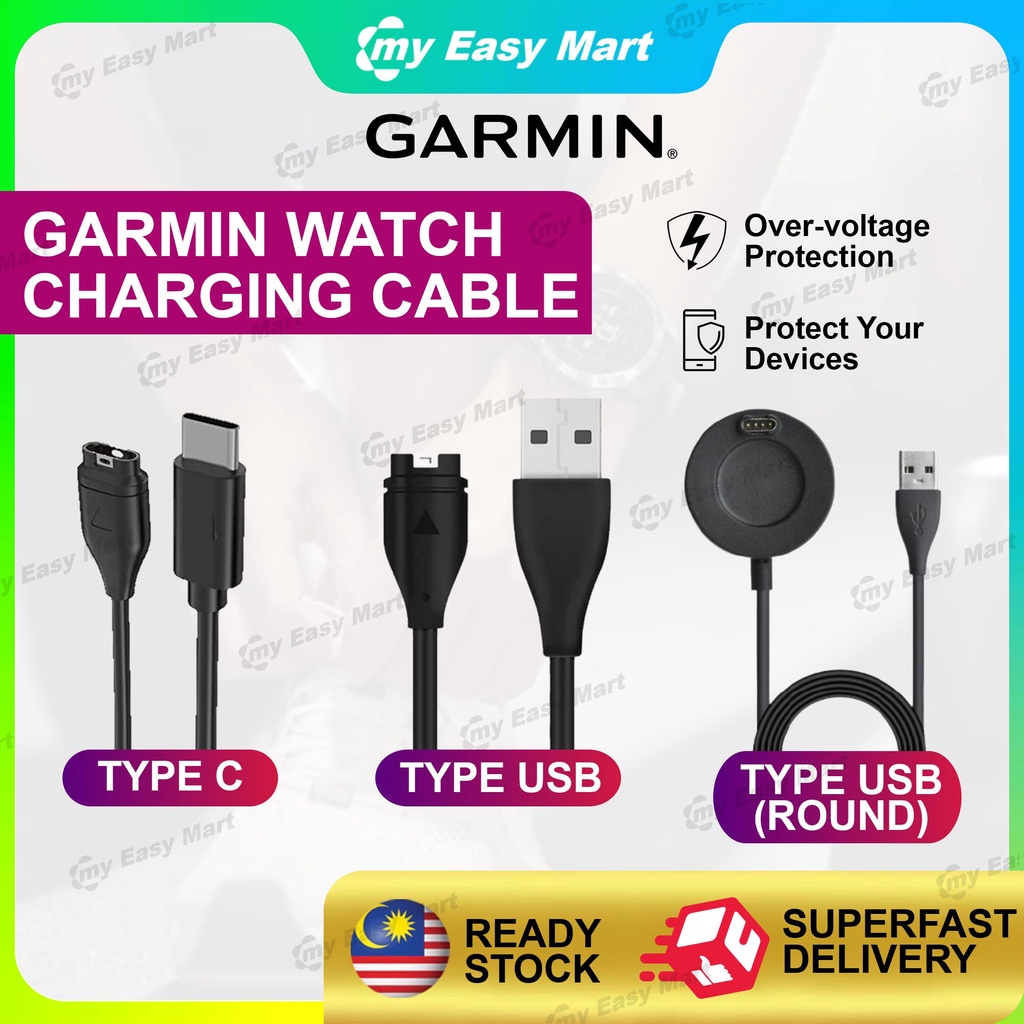 【 】Garmin Charger Smartwatch Charging Cable Type C Type USB for Forerunner / Fenix / Instinct / Venu Series