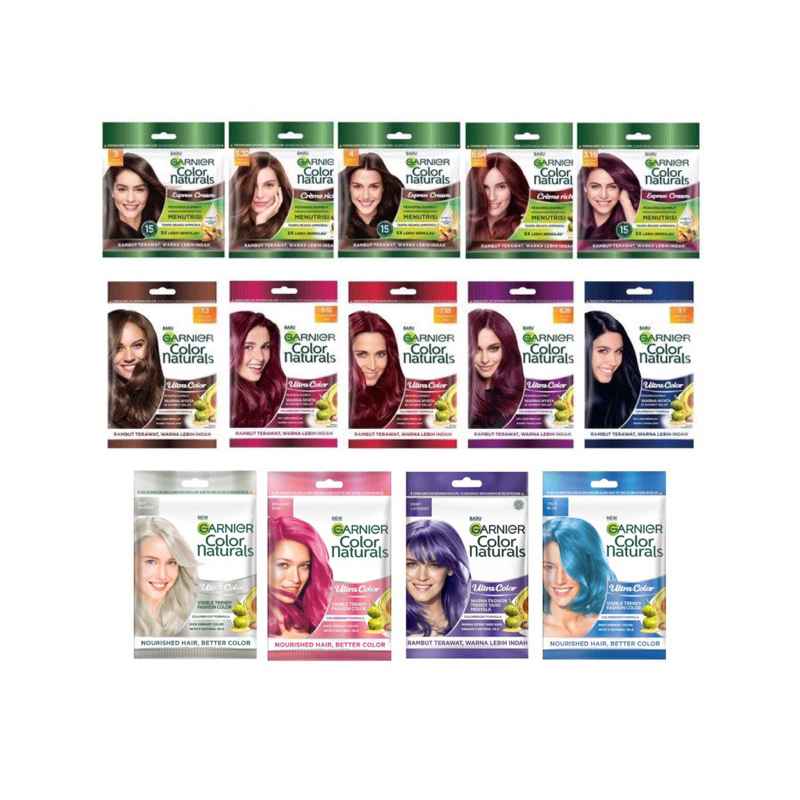 Garnier Hair Colour Natural Ultra Colour Sachet Ash Blonde/Brilliant Pink/True Blue/Deep Lavender