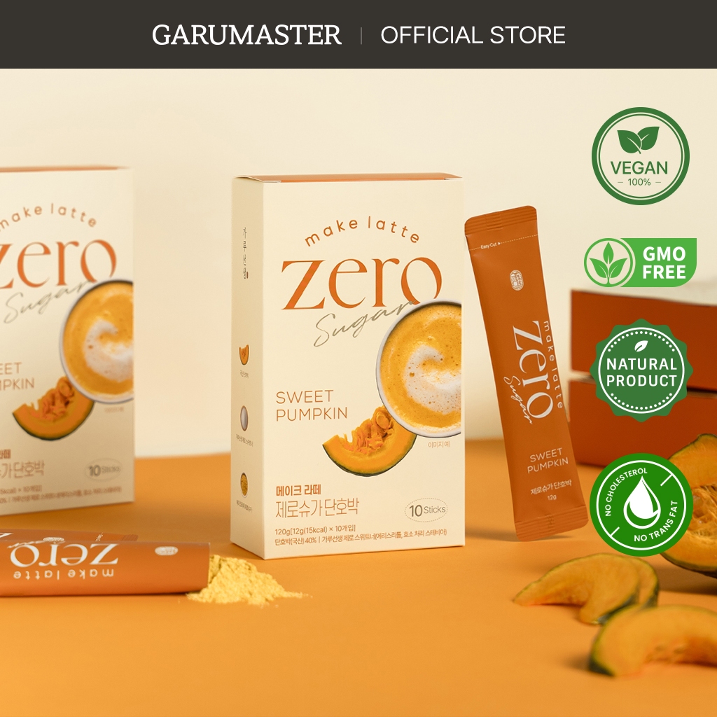 GARUMASTER Premium Make Latte Zero Sugar Sweet Pumpkin 12g*10 Sticks 甜南瓜零糖拿铁 Latte Gula Sifar Labu Manis Alternative Sugar Latte / Instant Pumpkin Latte / Korea Sweet Pumpkin